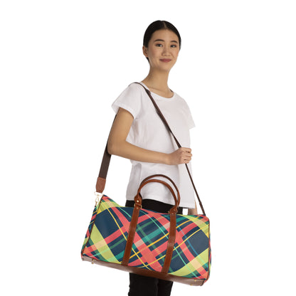 Yellow Spectrum Plaid Travel Bag