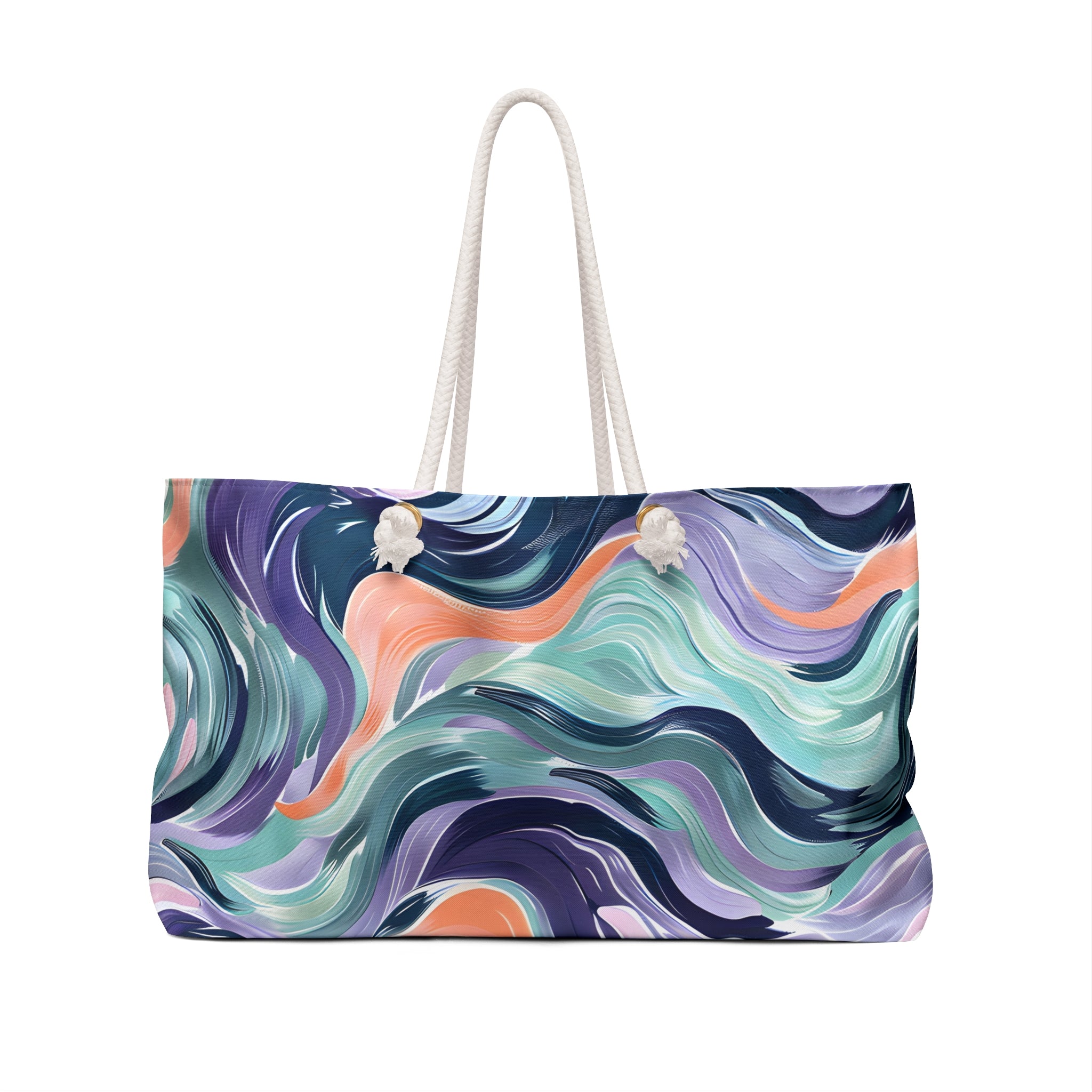 Lavender Sea Wave Weekender Tote Bag