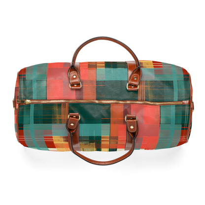 Crimson Gold Plaid Carry-On Travel Bag