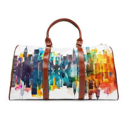 Colorful Cityscape Packed Travel Bag