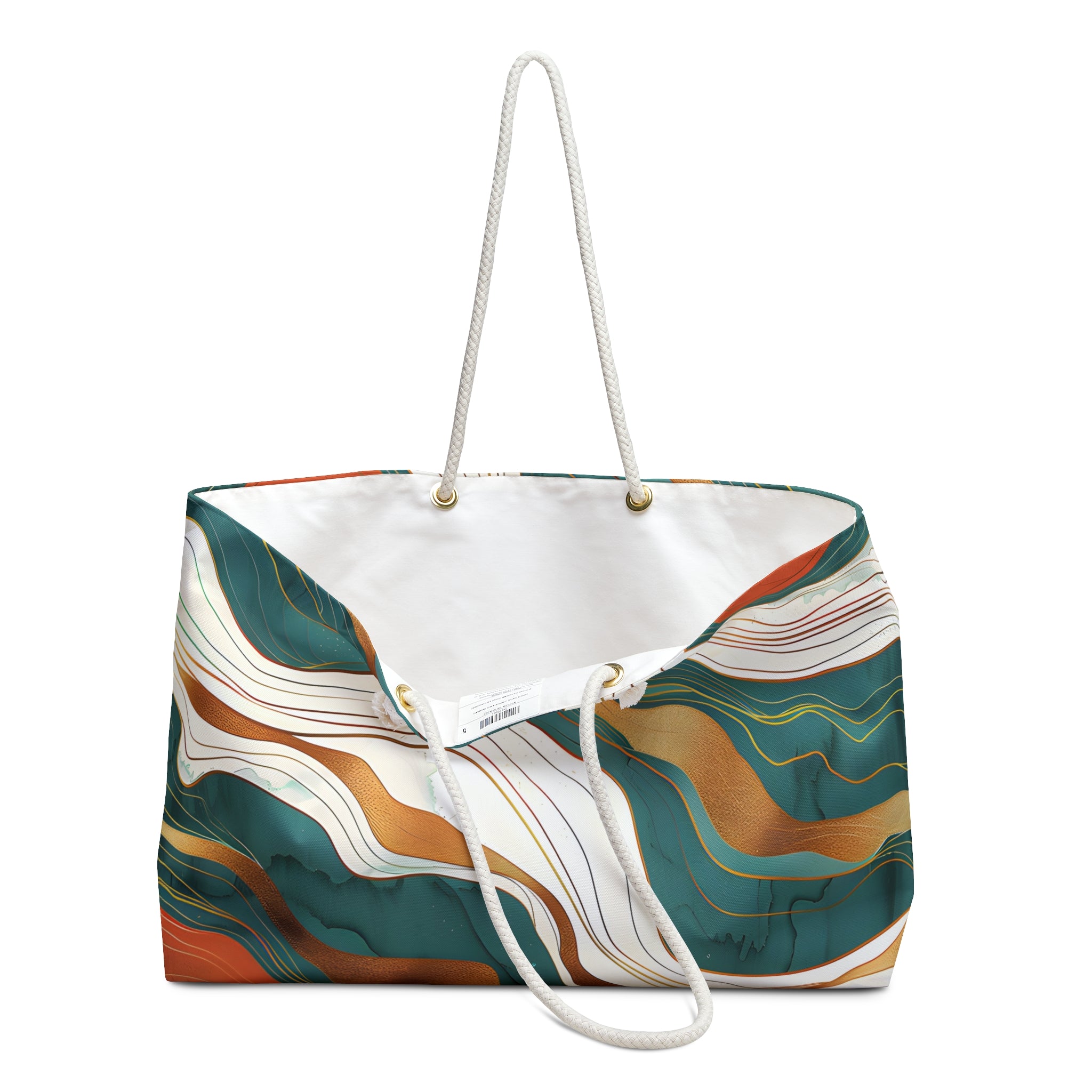 Turquoise Coral Waves Tote Bag