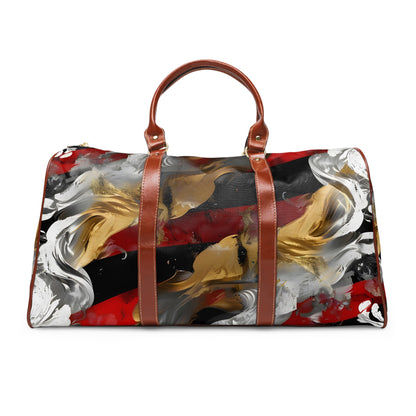 Crimson Gold Abstract Travel Bag