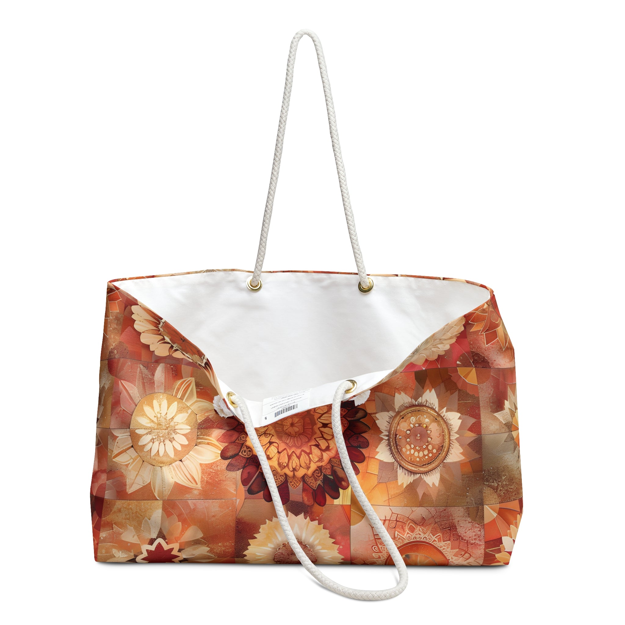 Bohemian Sunburst Mandala Tote Bag