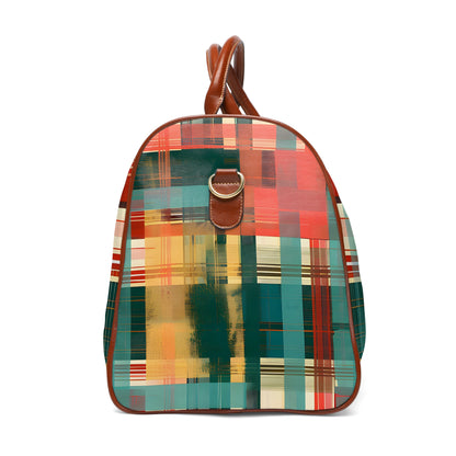 Crimson Gold Plaid Carry-On Travel Bag