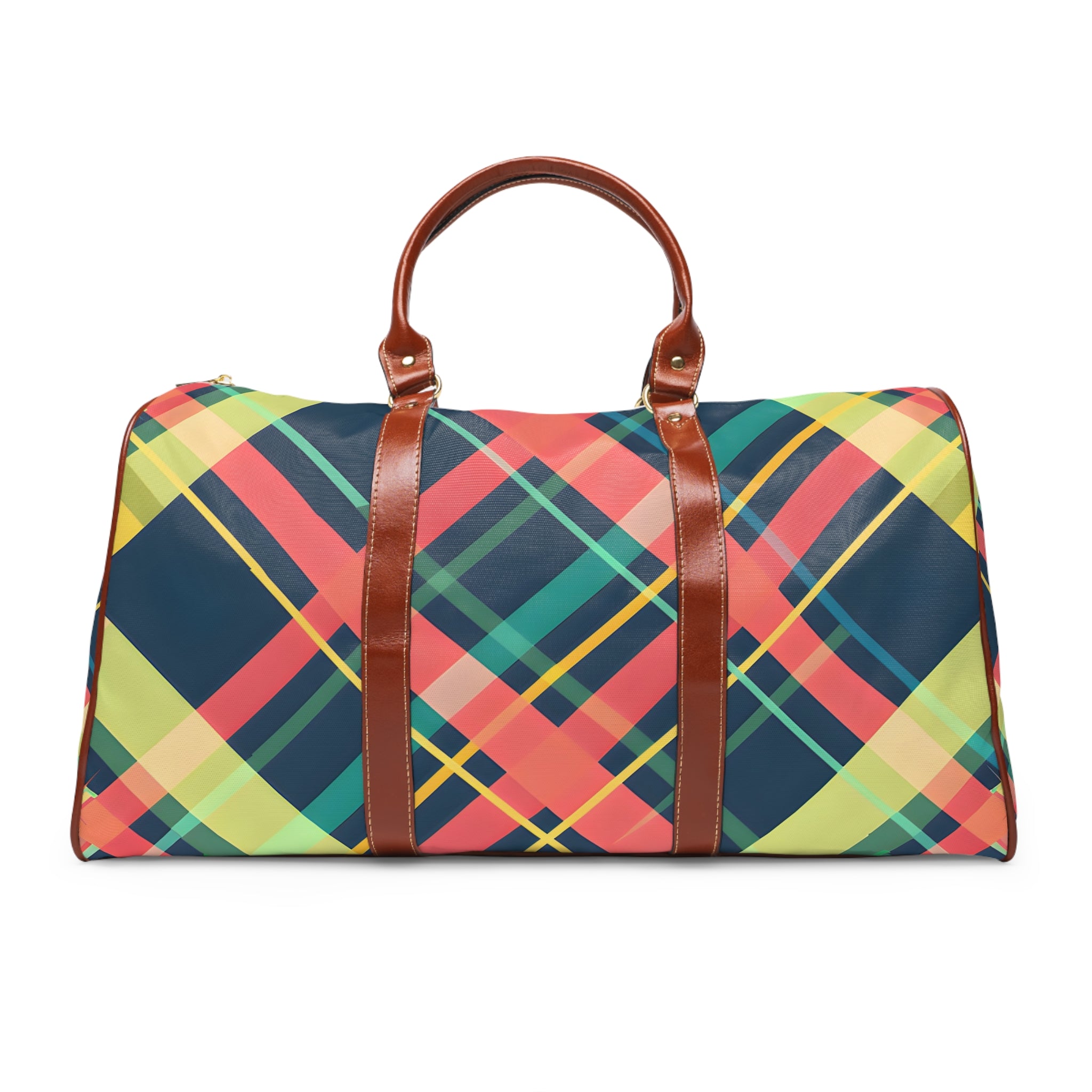 Yellow Spectrum Plaid Travel Bag