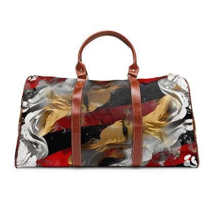 Crimson Gold Abstract Travel Bag