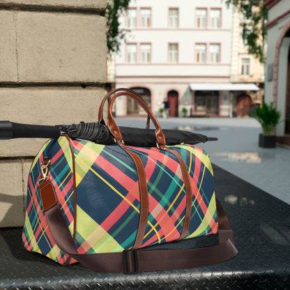 Yellow Spectrum Plaid Travel Bag