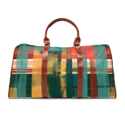 Crimson Gold Plaid Carry-On Travel Bag