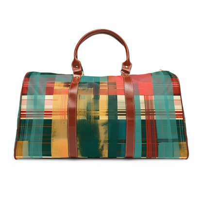 Crimson Gold Plaid Carry-On Travel Bag