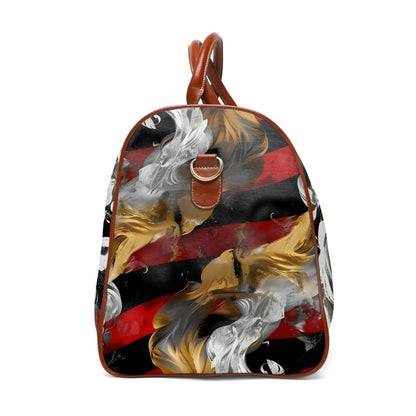 Crimson Gold Abstract Travel Bag