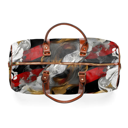 Crimson Gold Abstract Travel Bag