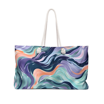 Lavender Sea Wave Weekender Tote Bag