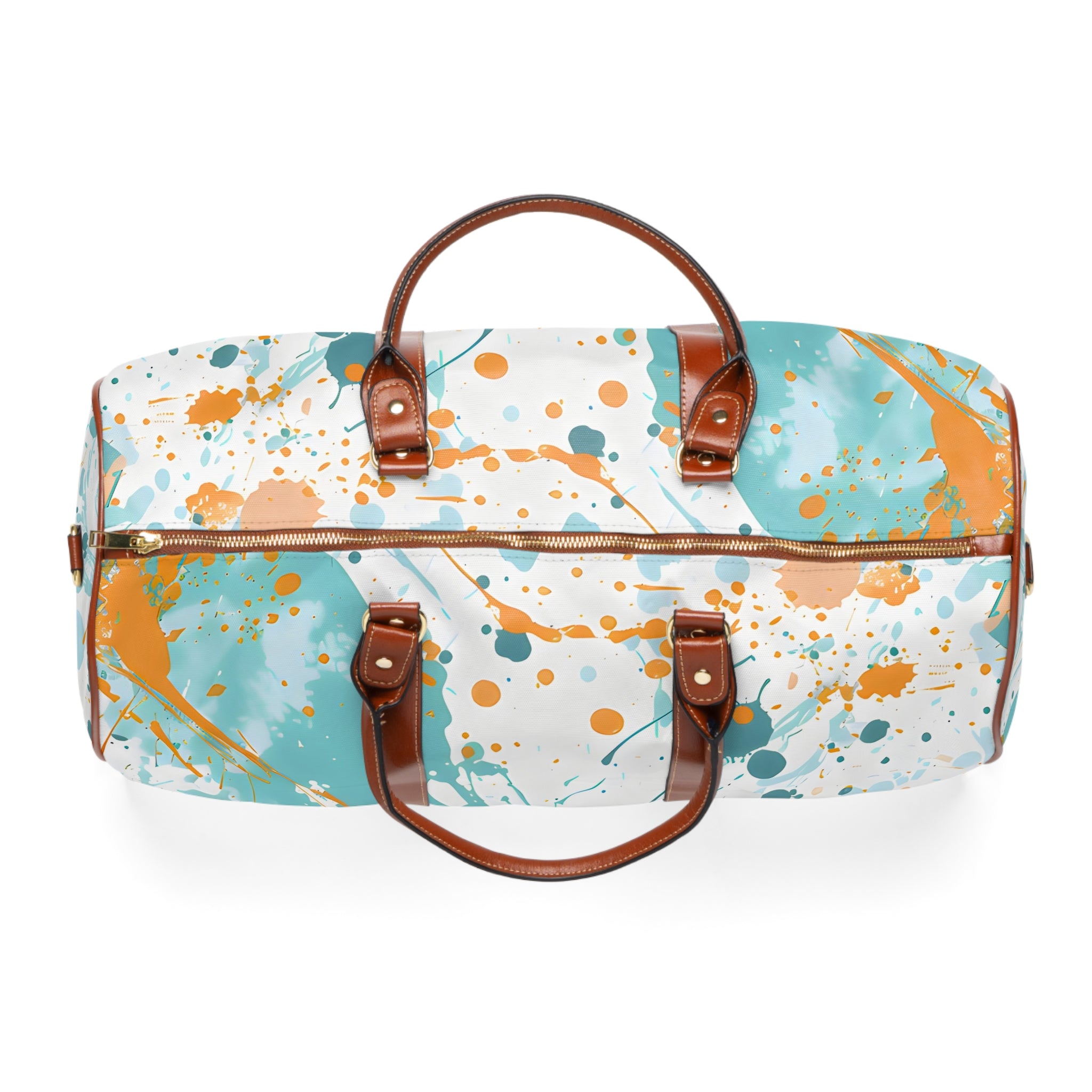 Turquoise Peach Splash Travel Bag