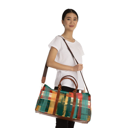 Crimson Gold Plaid Carry-On Travel Bag