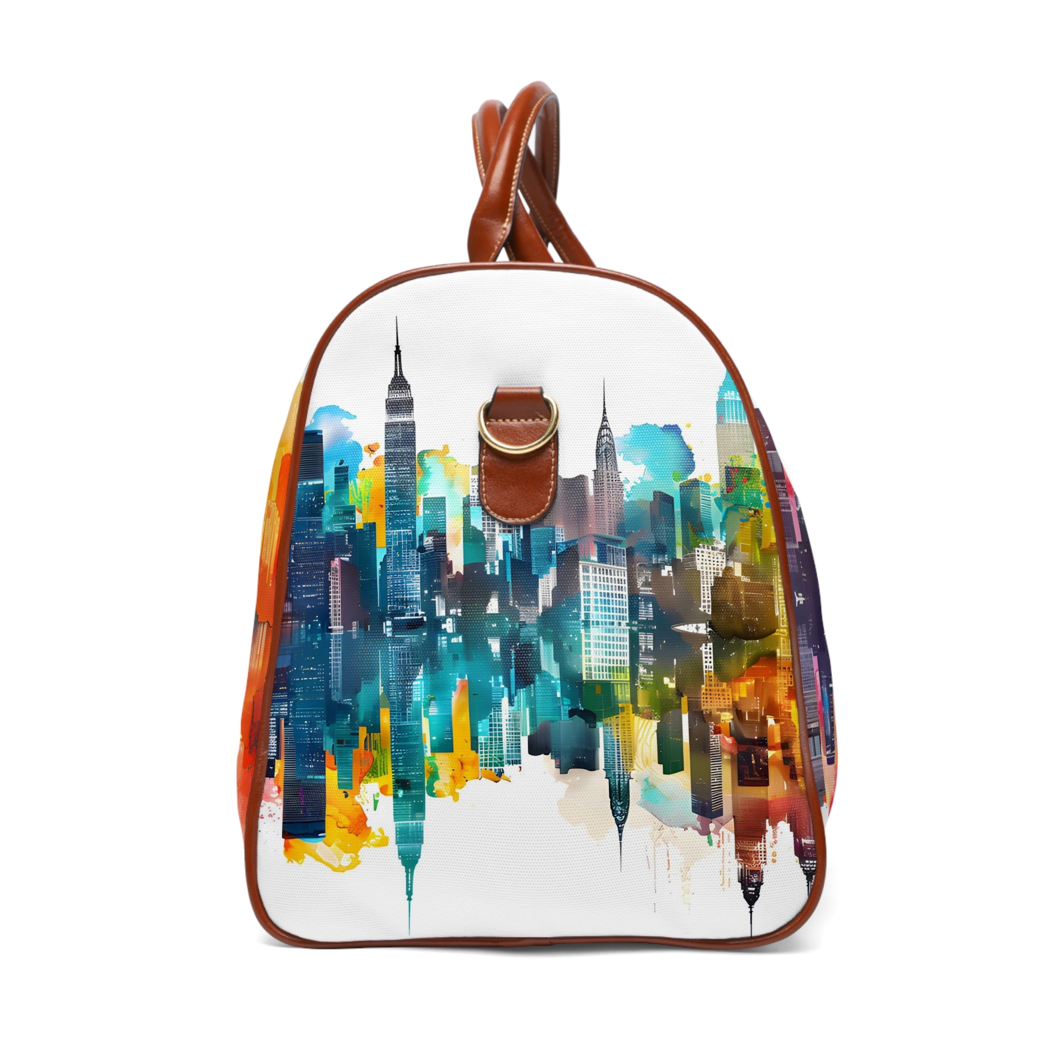 Colorful Cityscape Packed Travel Bag