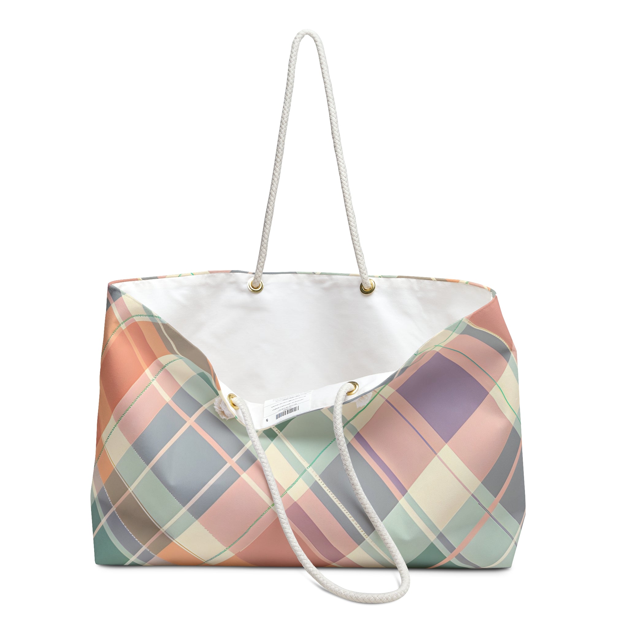 Plaid Mint Charmer Tote Bag