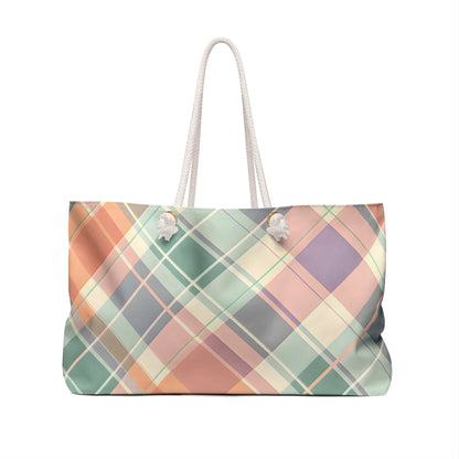 Plaid Mint Charmer Tote Bag