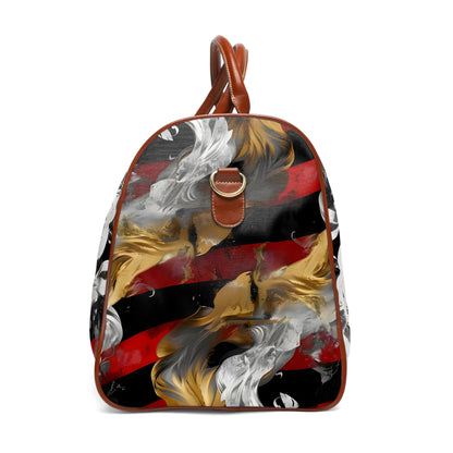 Crimson Gold Abstract Travel Bag