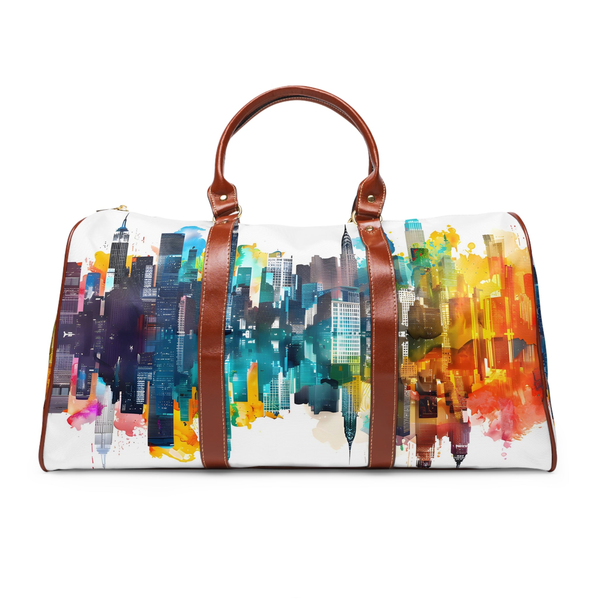 Colorful Cityscape Packed Travel Bag