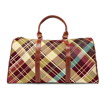 Maroon Gold Sky Voyage Travel Bag