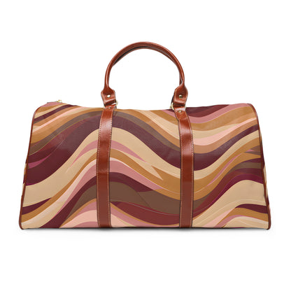 Dusty Maroon Waves Tropical Travel Bag