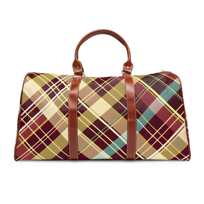 Maroon Gold Sky Voyage Travel Bag