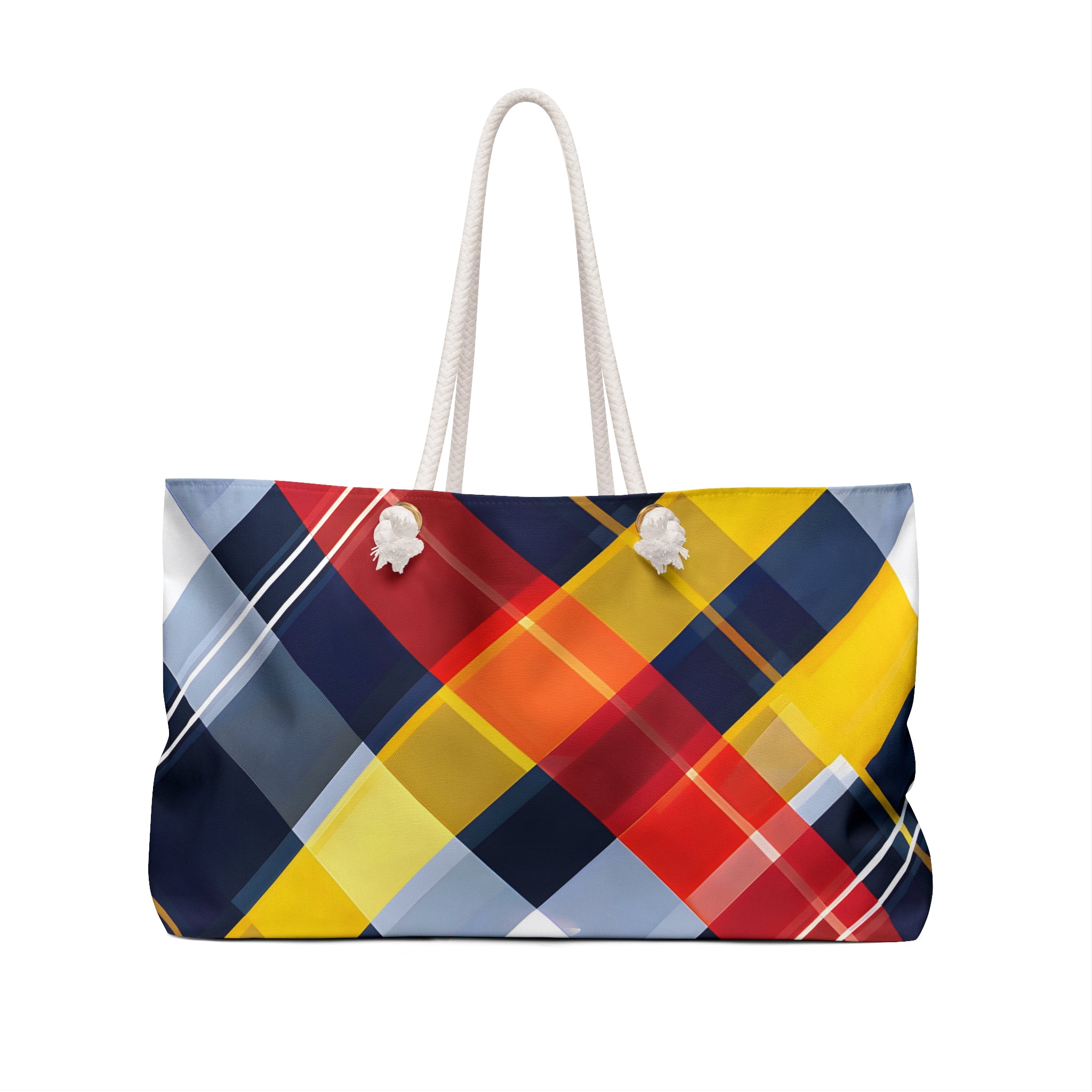 Plaid Royal Blue Weekender Tote Bag