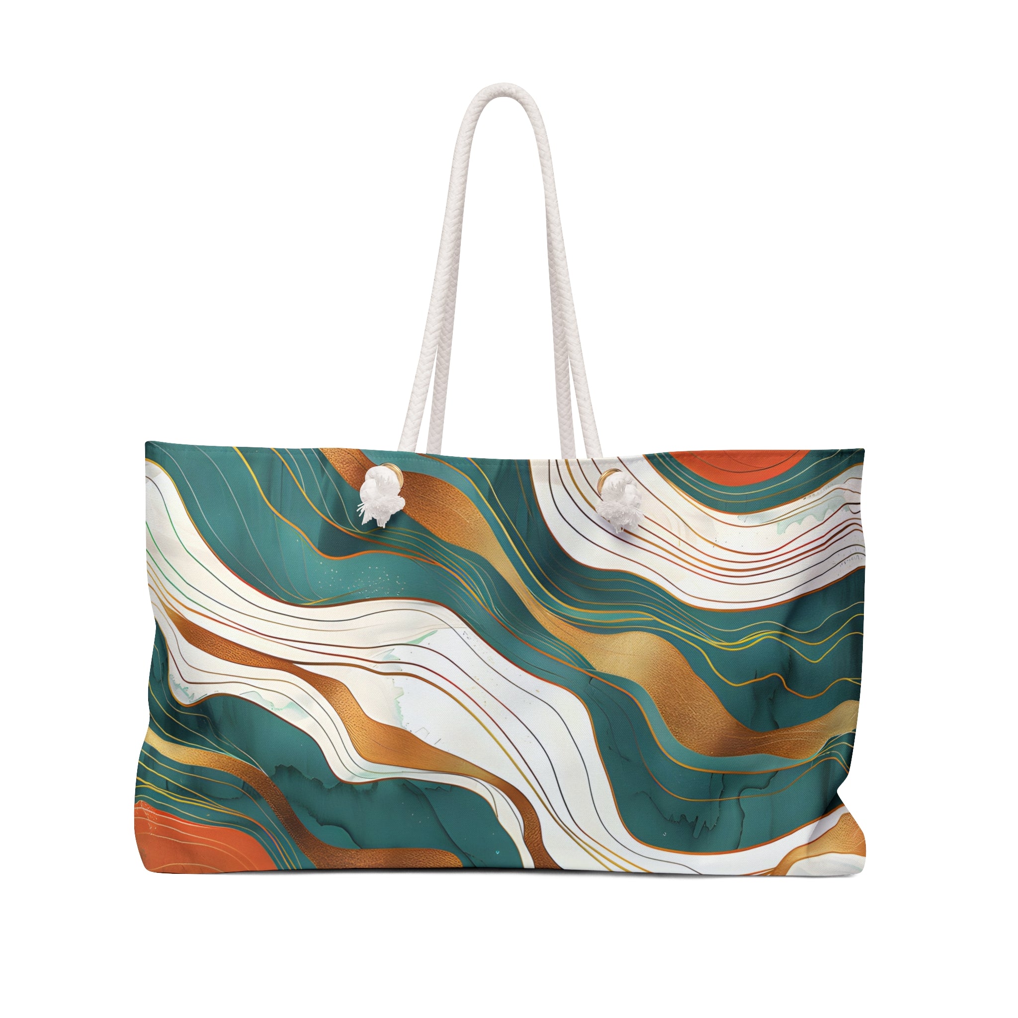 Turquoise Coral Waves Tote Bag