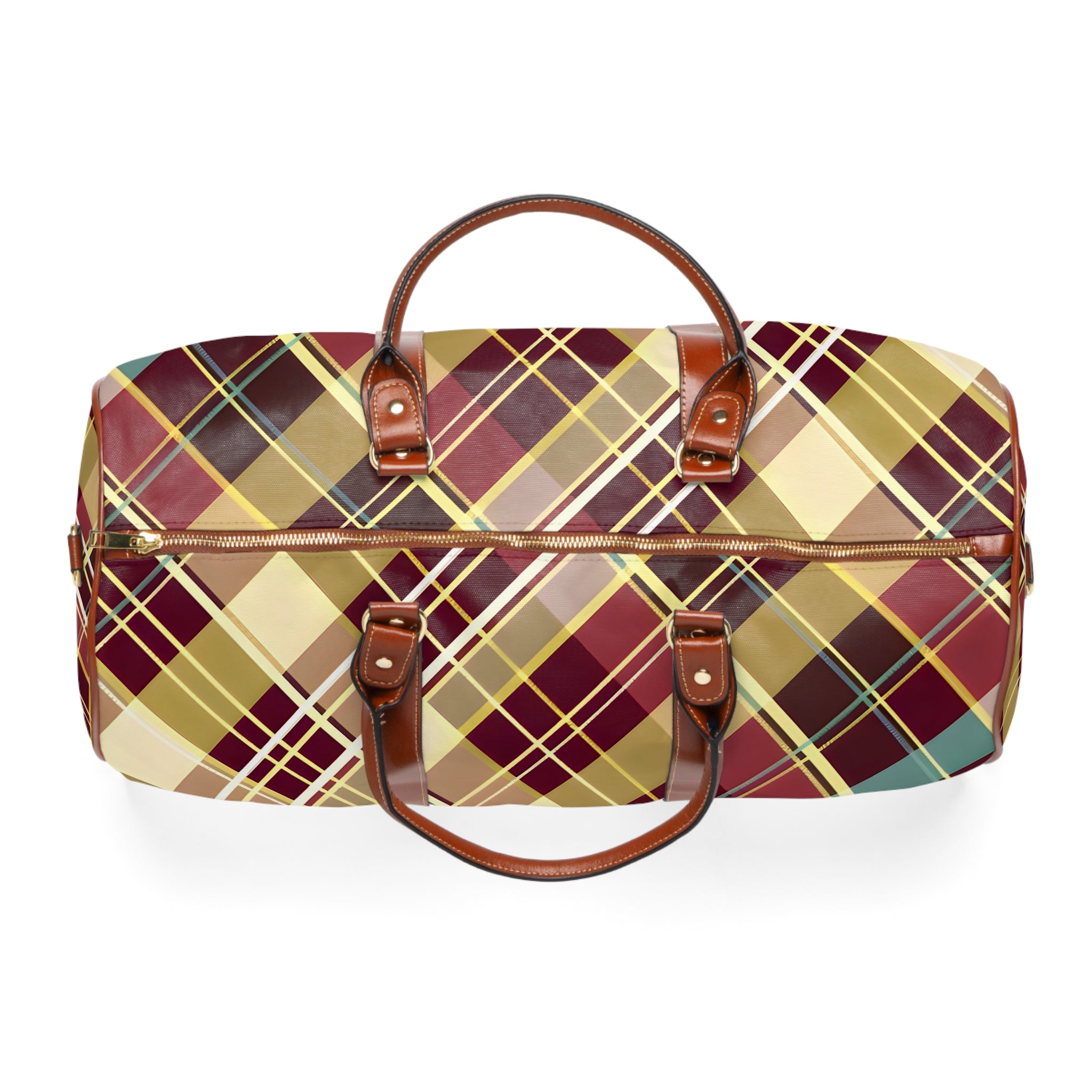 Maroon Gold Sky Voyage Travel Bag