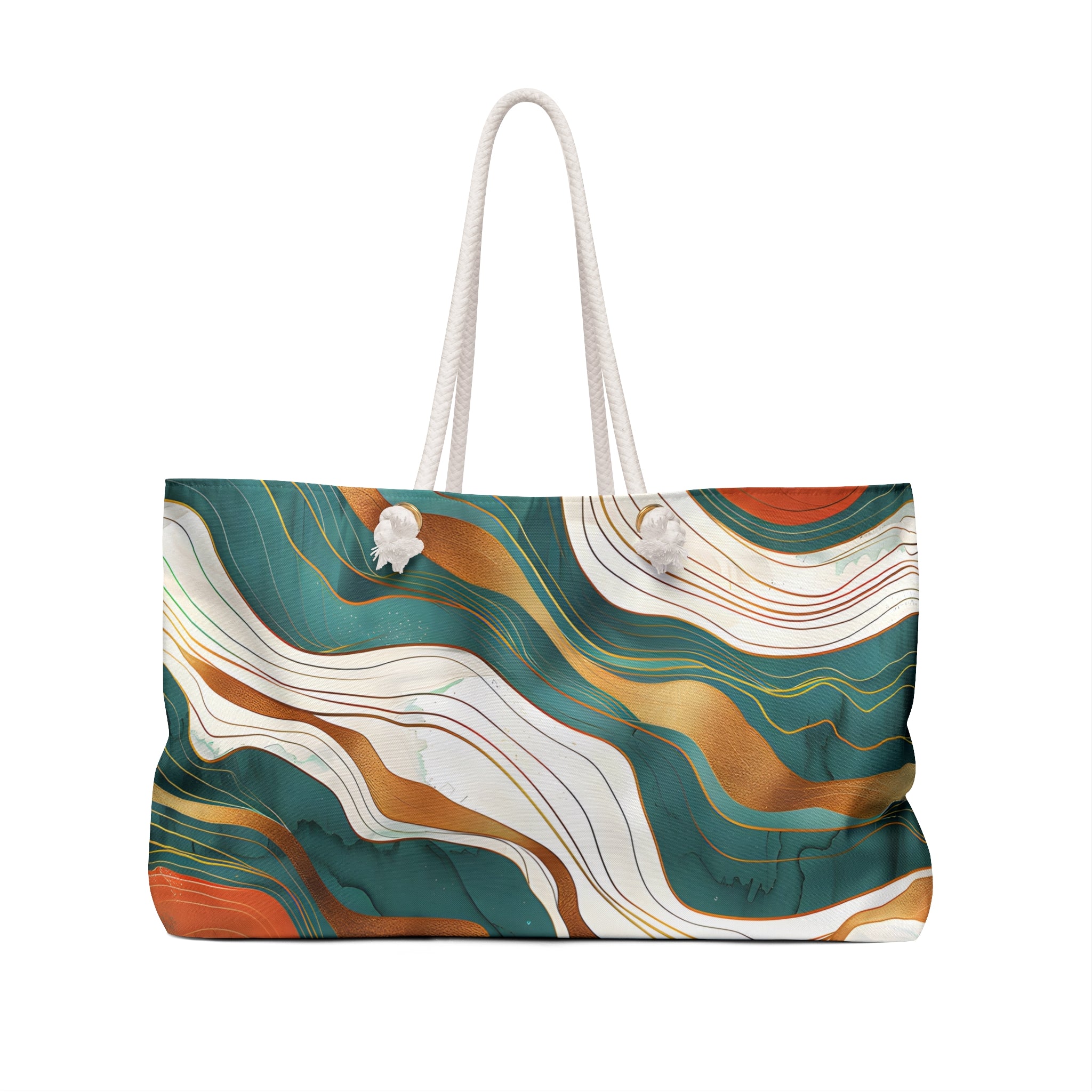 Turquoise Coral Waves Tote Bag