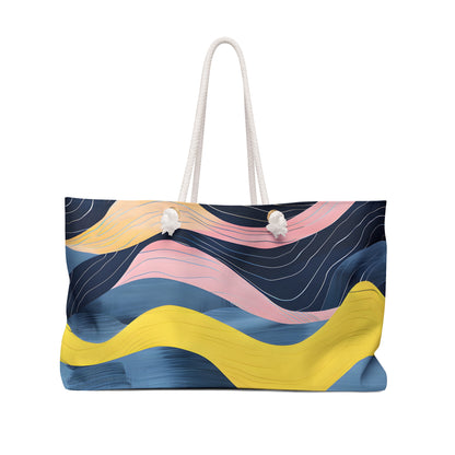 Cobalt Blue Waves Weekender Tote Bag