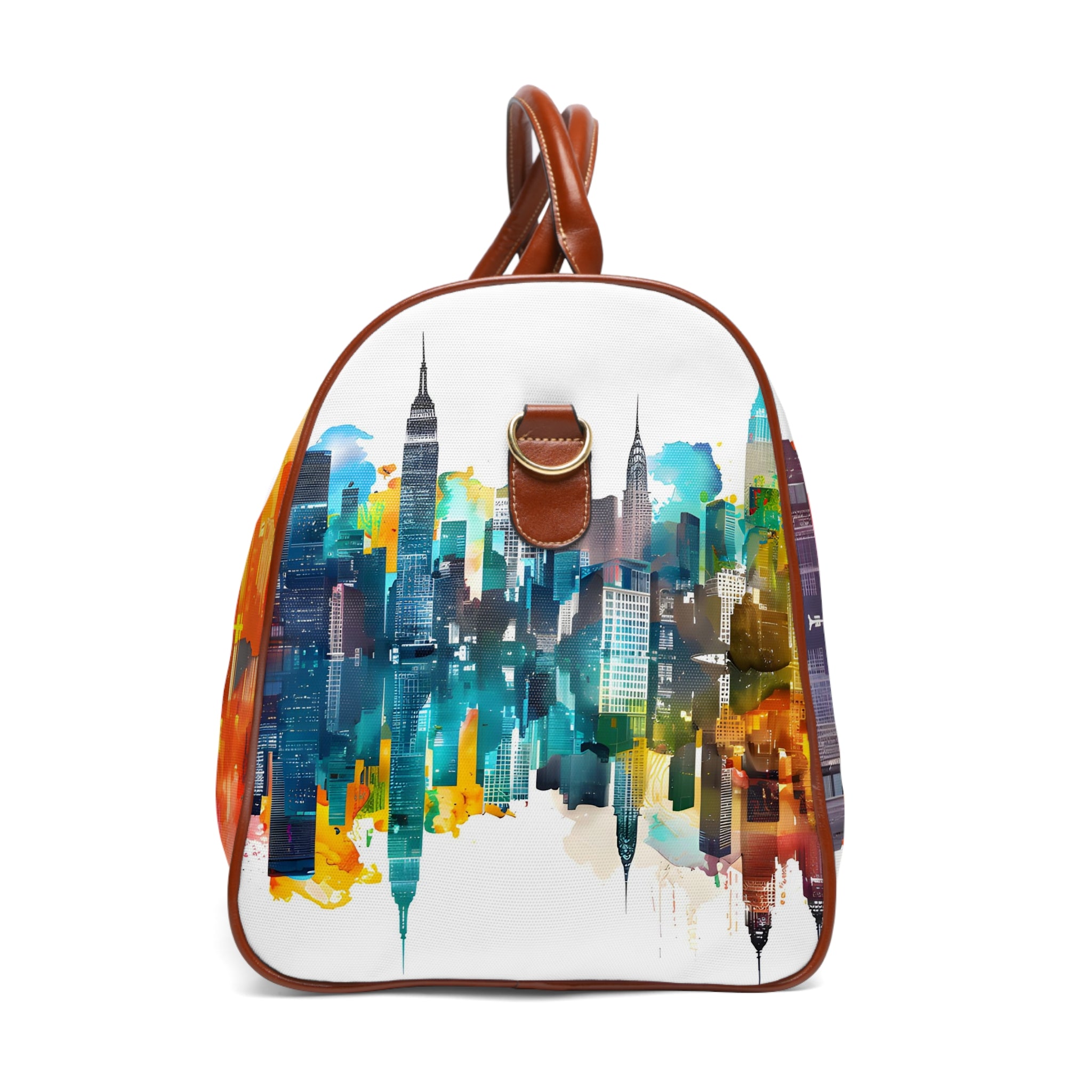 Colorful Cityscape Packed Travel Bag