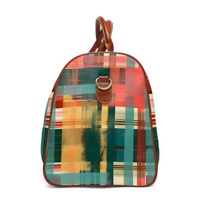 Crimson Gold Plaid Carry-On Travel Bag