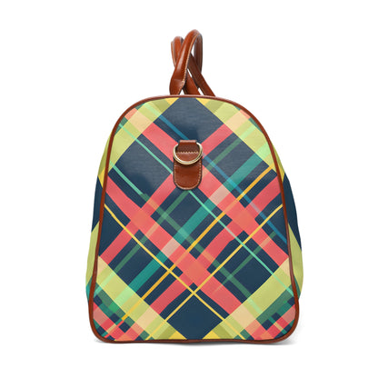 Yellow Spectrum Plaid Travel Bag