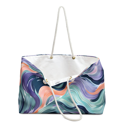 Lavender Sea Wave Weekender Tote Bag