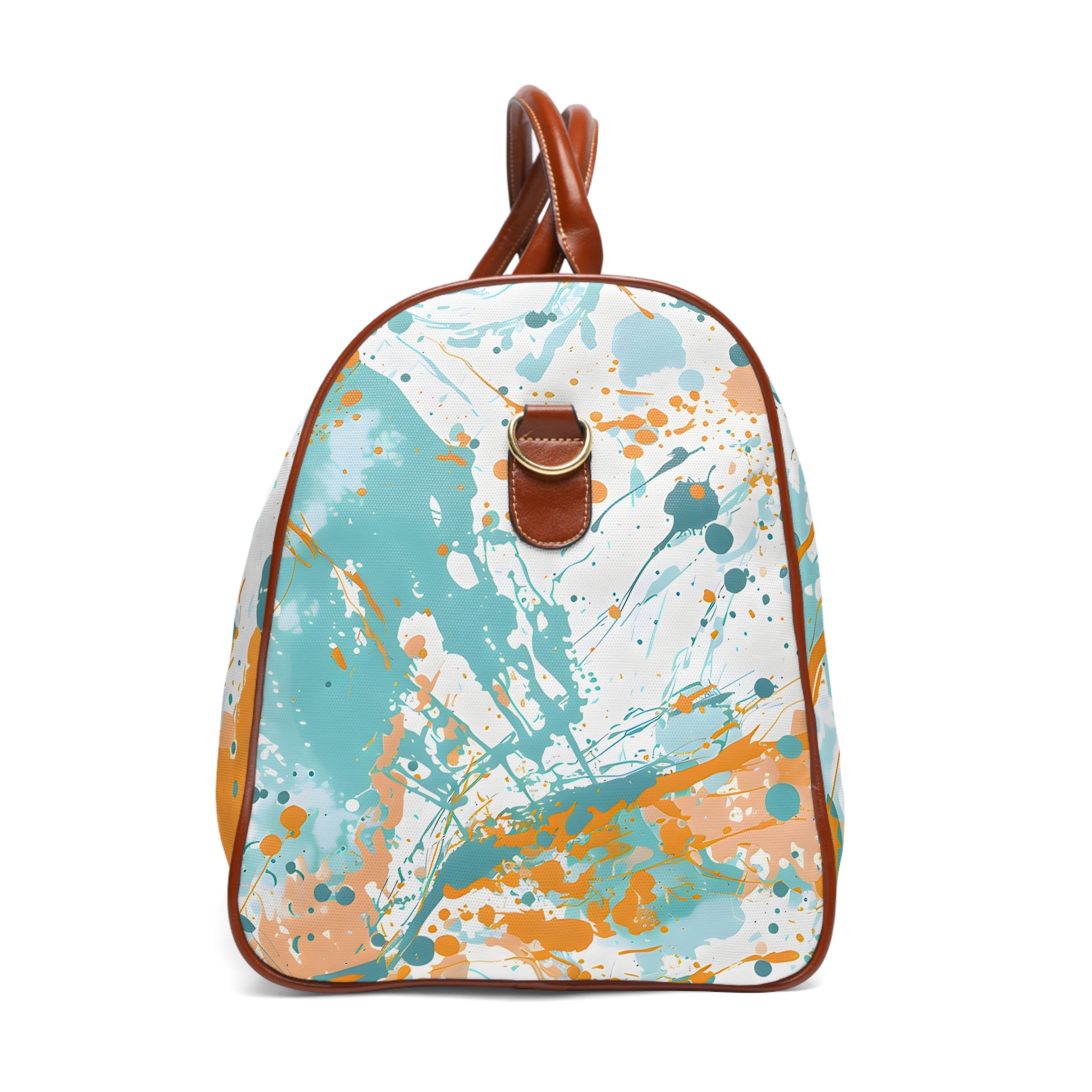 Turquoise Peach Splash Travel Bag