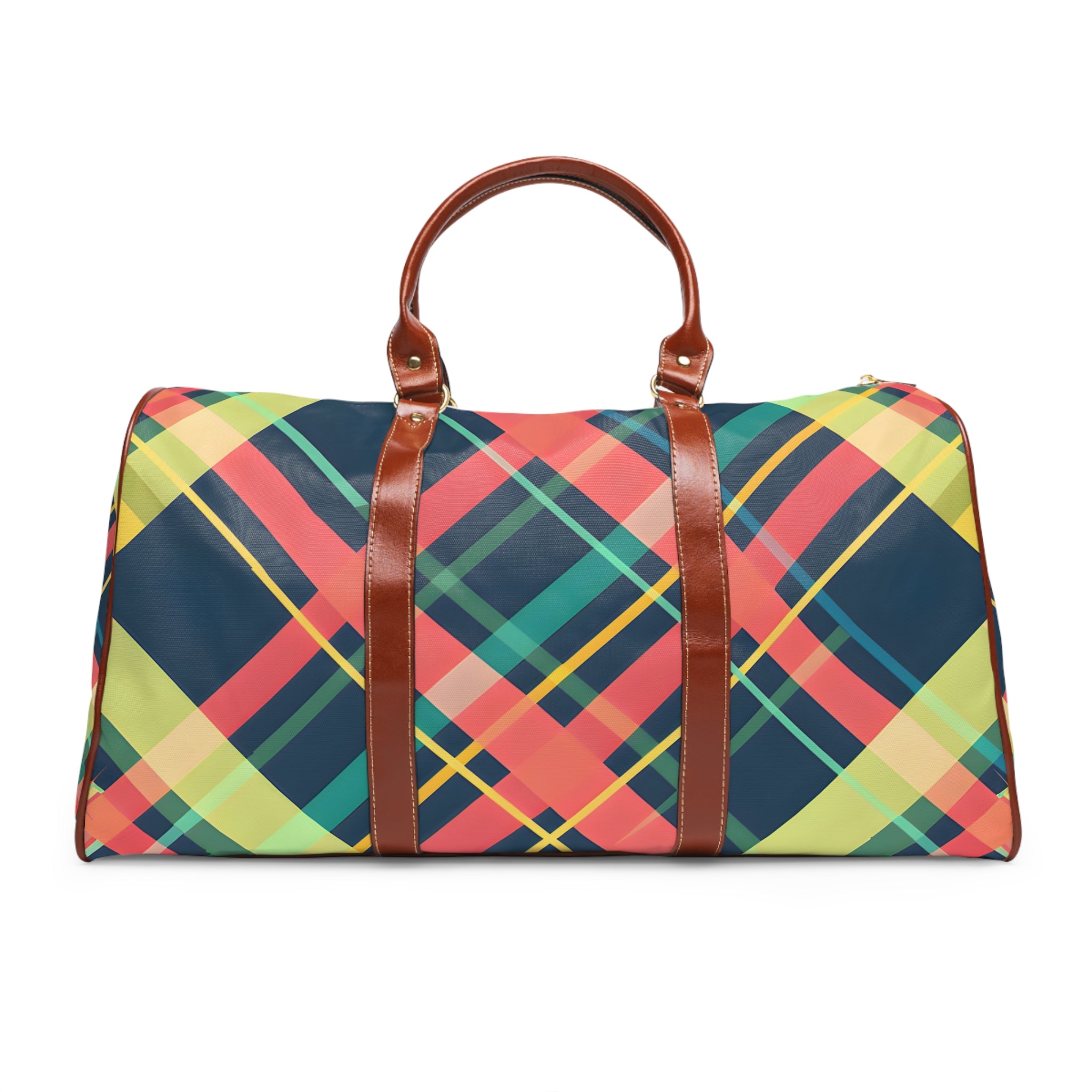 Yellow Spectrum Plaid Travel Bag