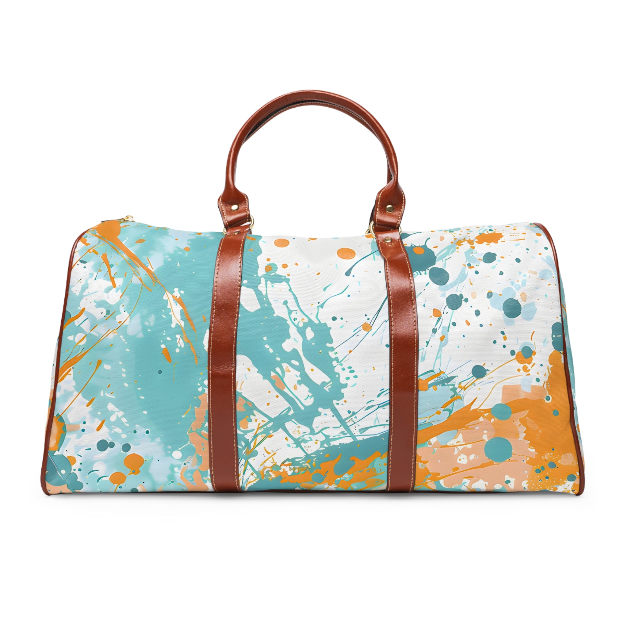 Turquoise Peach Splash Travel Bag