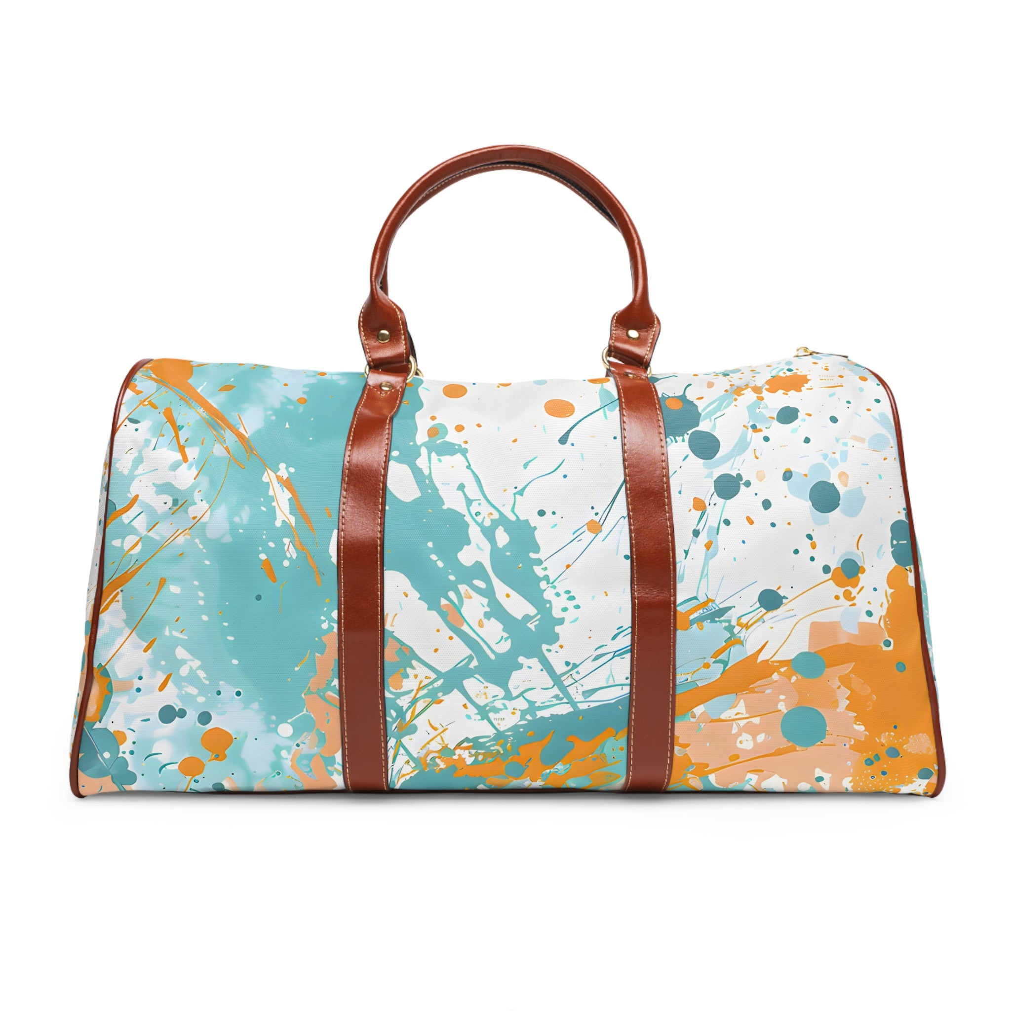 Turquoise Peach Splash Travel Bag