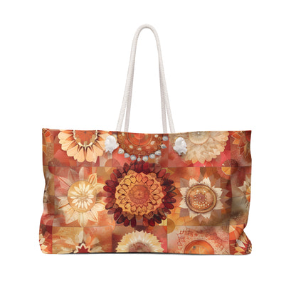 Bohemian Sunburst Mandala Tote Bag