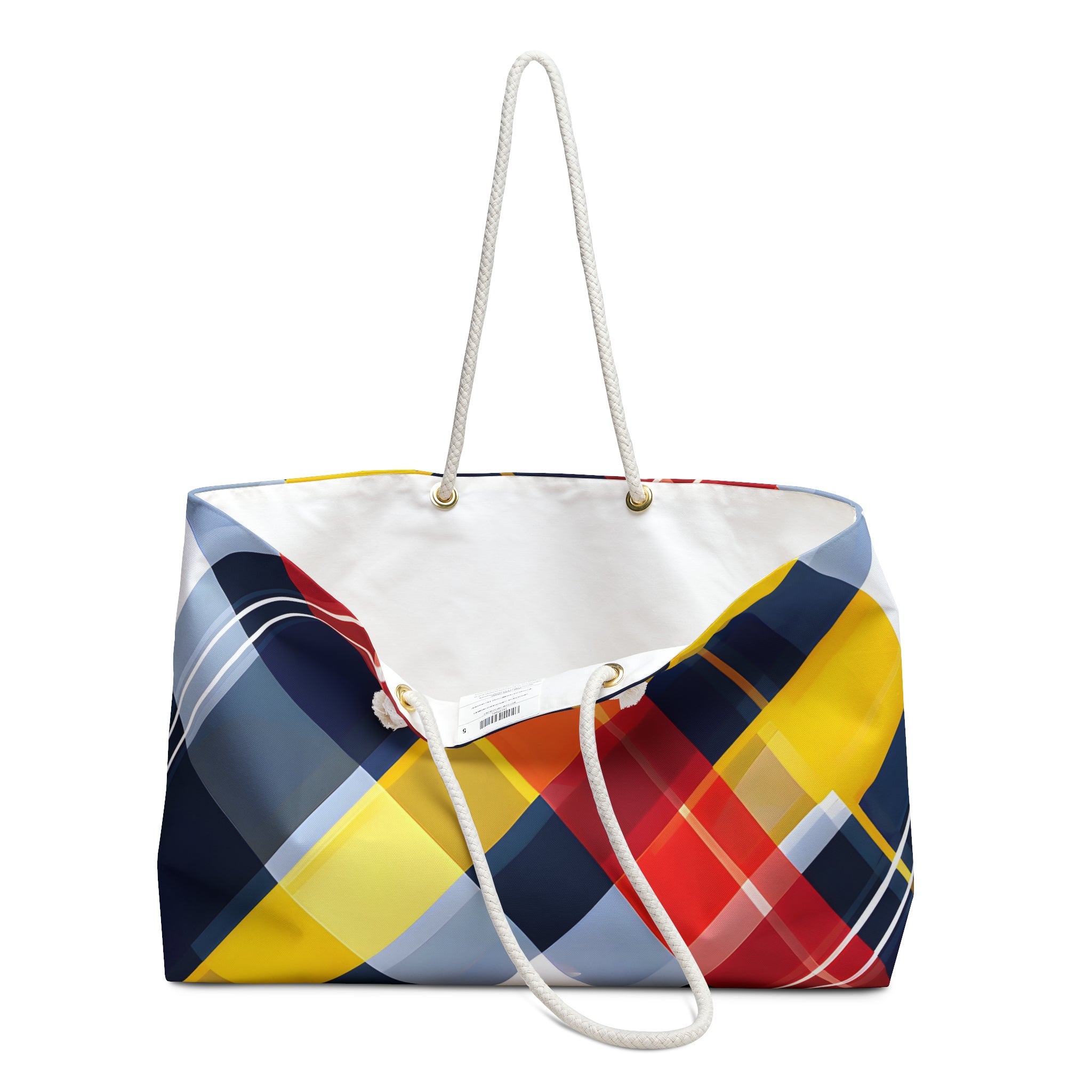 Plaid Royal Blue Weekender Tote Bag