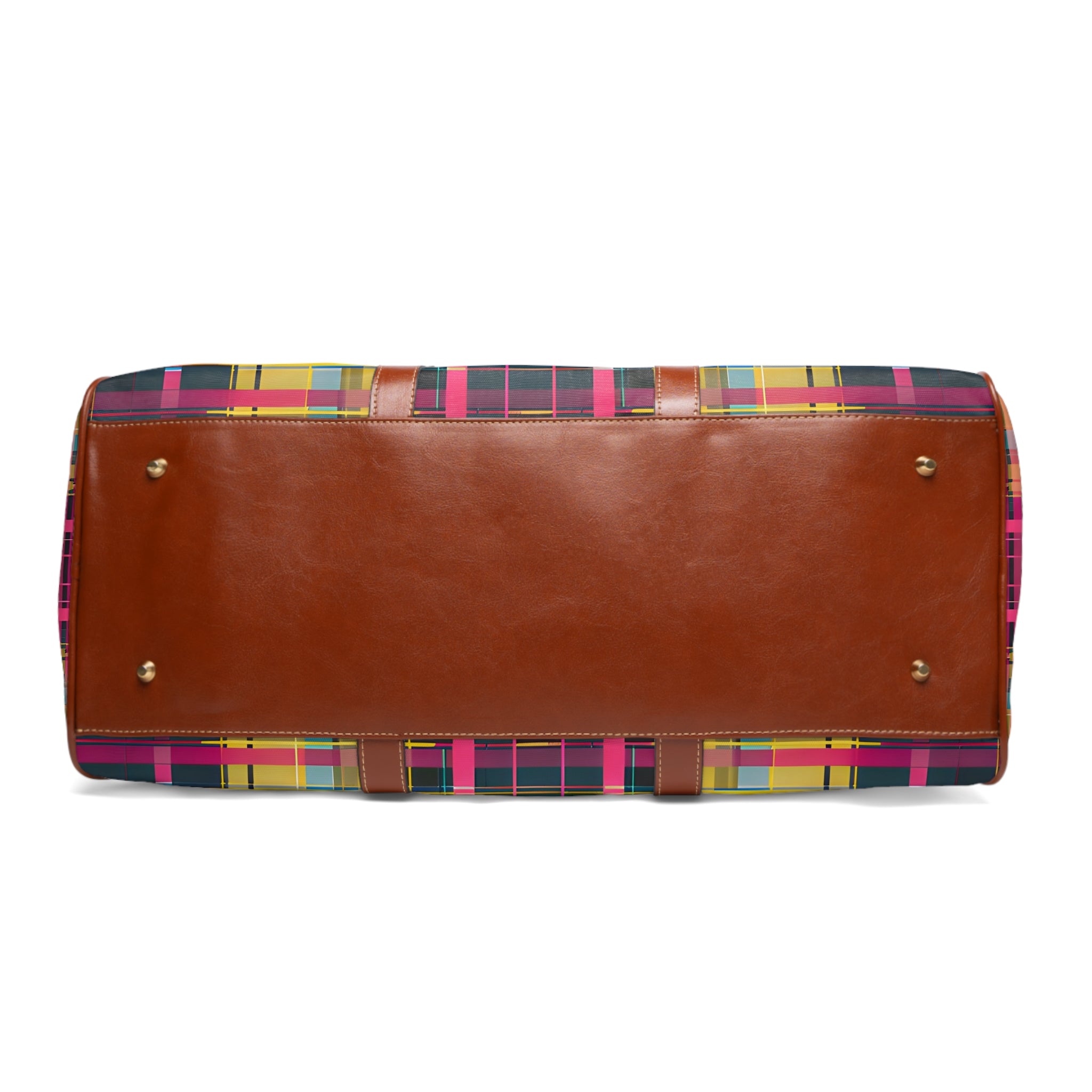 Magenta Teal Plaid Travel Bag