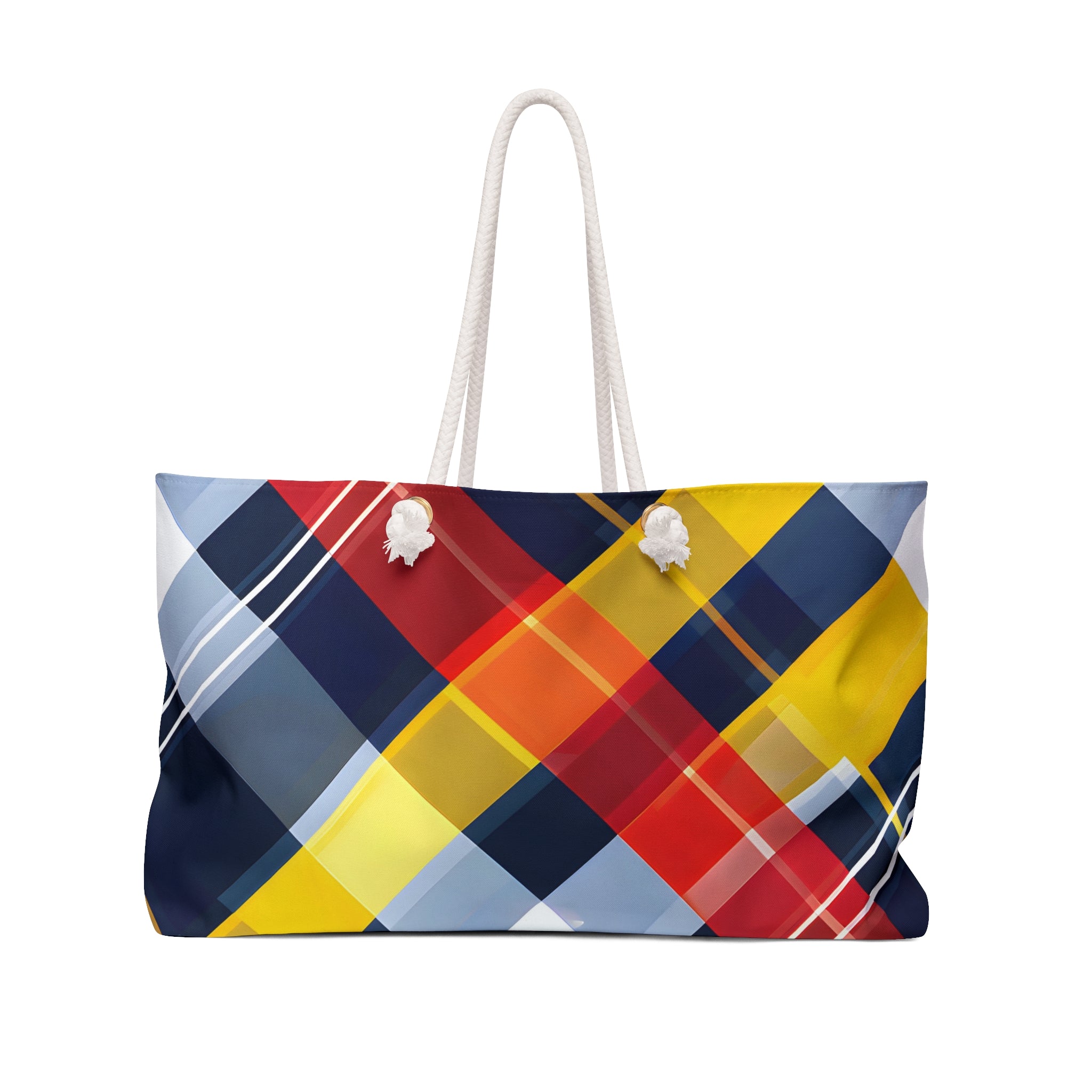 Plaid Royal Blue Weekender Tote Bag